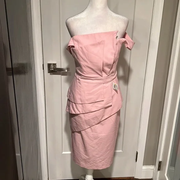 BLACK HALO La Reina Off The Shoulder Sheath Dress Size 6 - Picture 4 of 6
